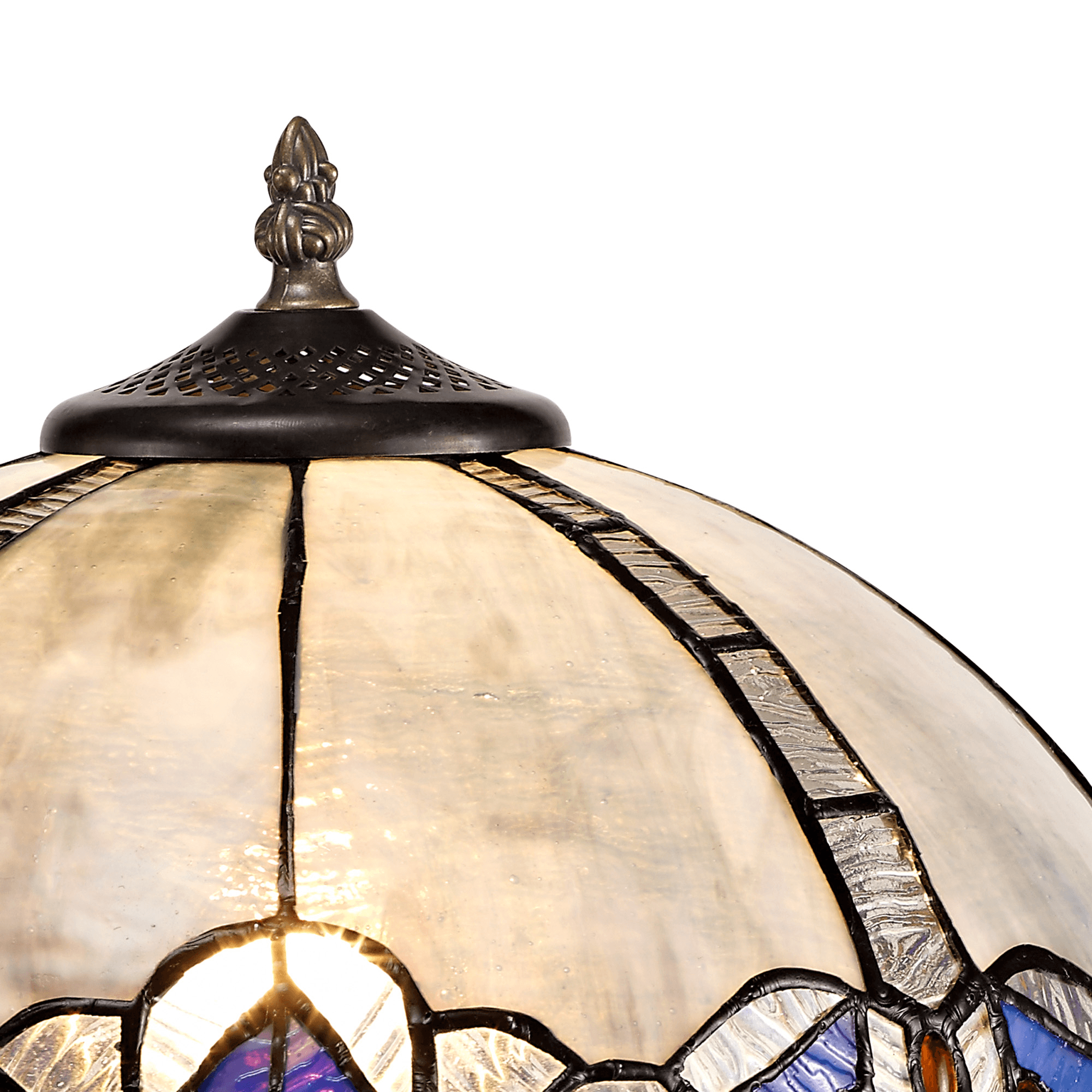 Fabula Newmans Single Tree Like Table Lamp - 30cm Tiffany Shade - Blue