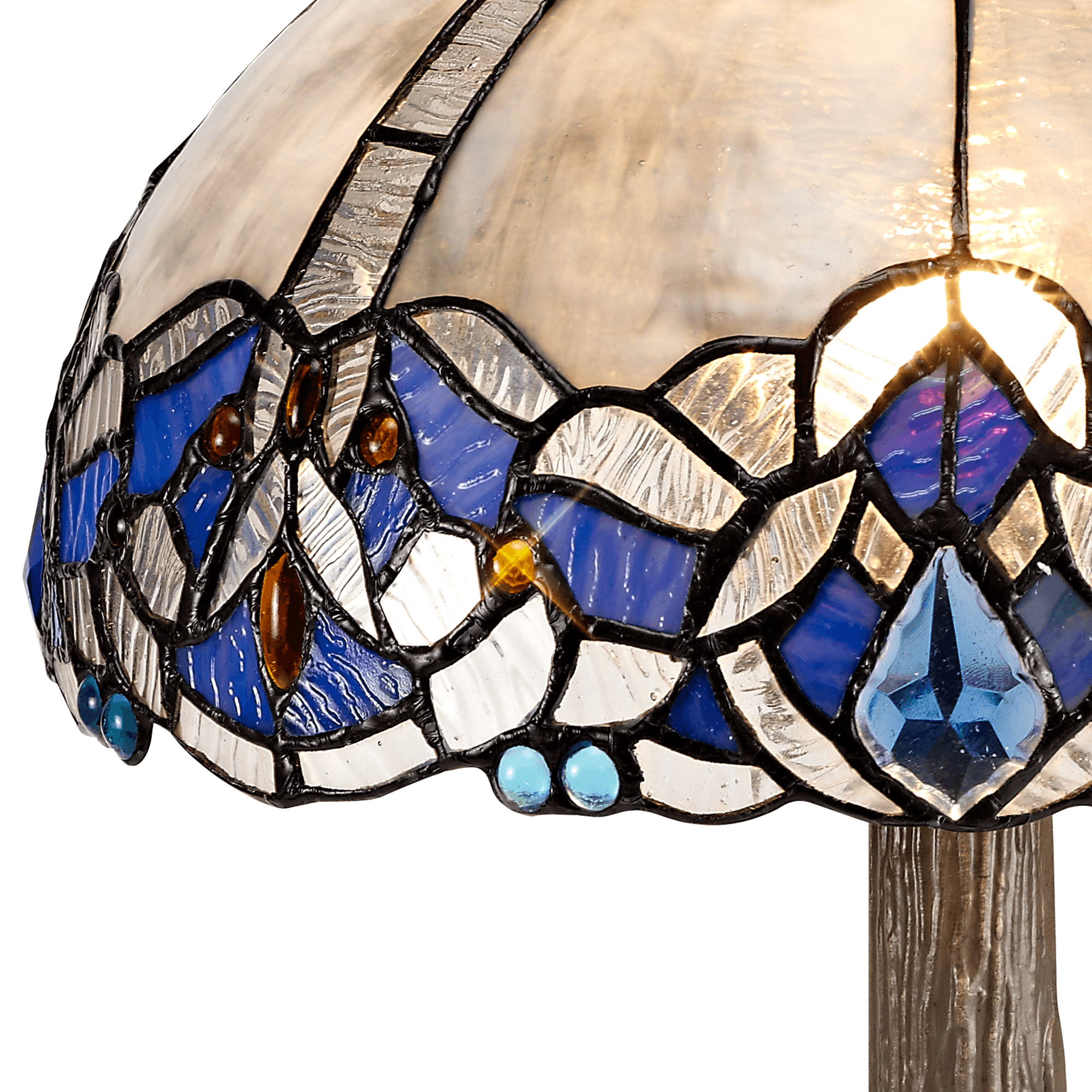 Fabula Newmans Single Tree Like Table Lamp - 30cm Tiffany Shade - Blue