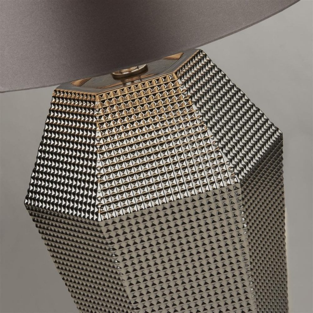 Searchlight Lucia Table Lamp - Smoked Glass & Satin Shade