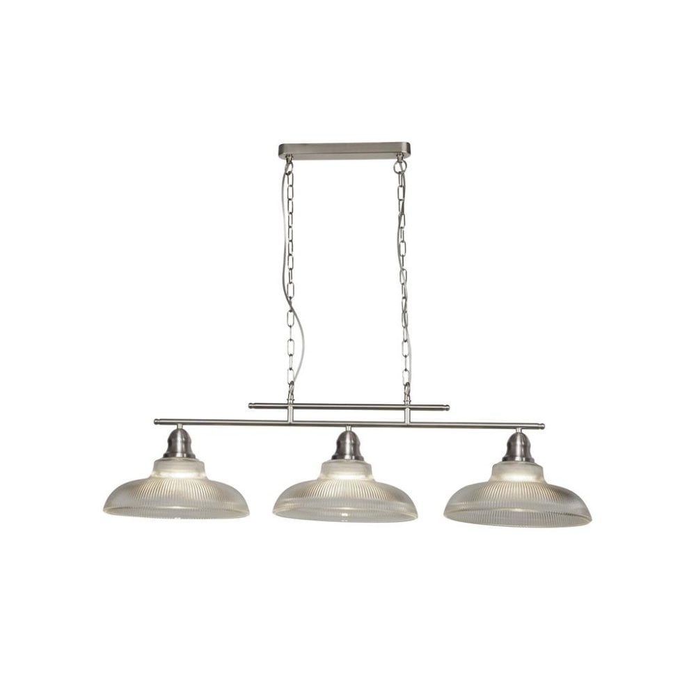 Searchlight Beech III 3 Light Bar Pendant - Satin Silver
