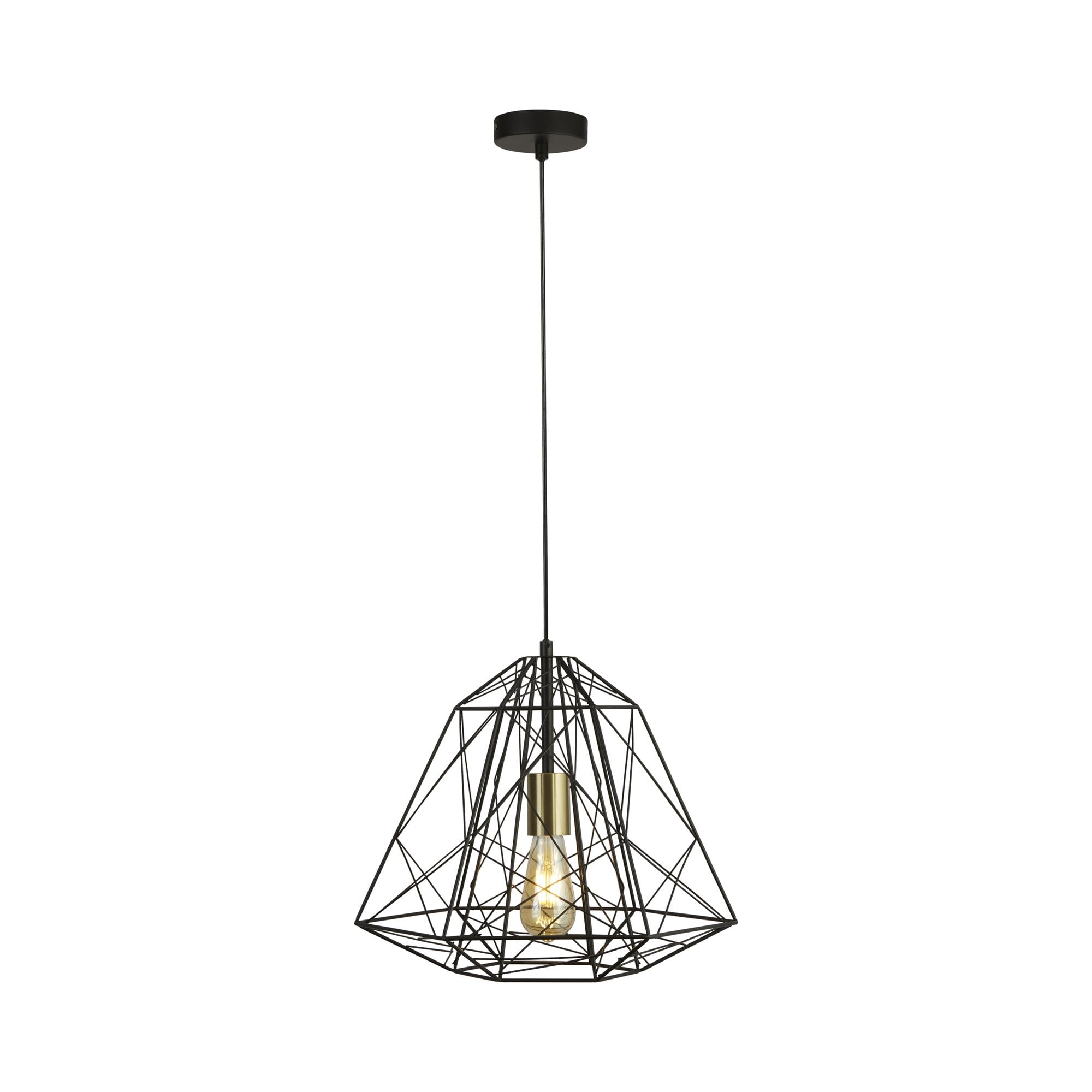 Searchlight Garrick Cage Pendant - Matt Black
