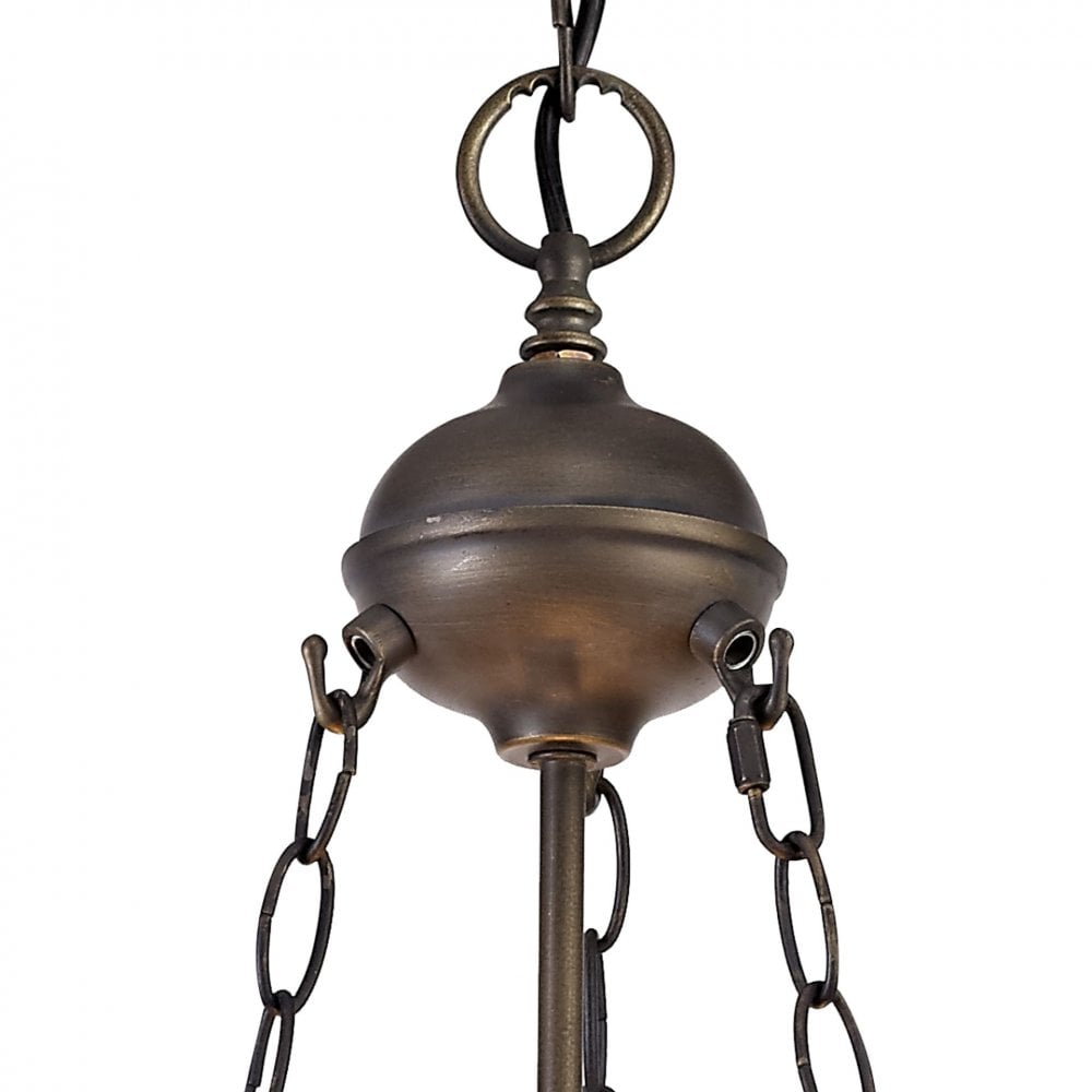 Fabula Newmans 2 Light Uplighter Pendant - 40cm Tiffany Shade - Blue