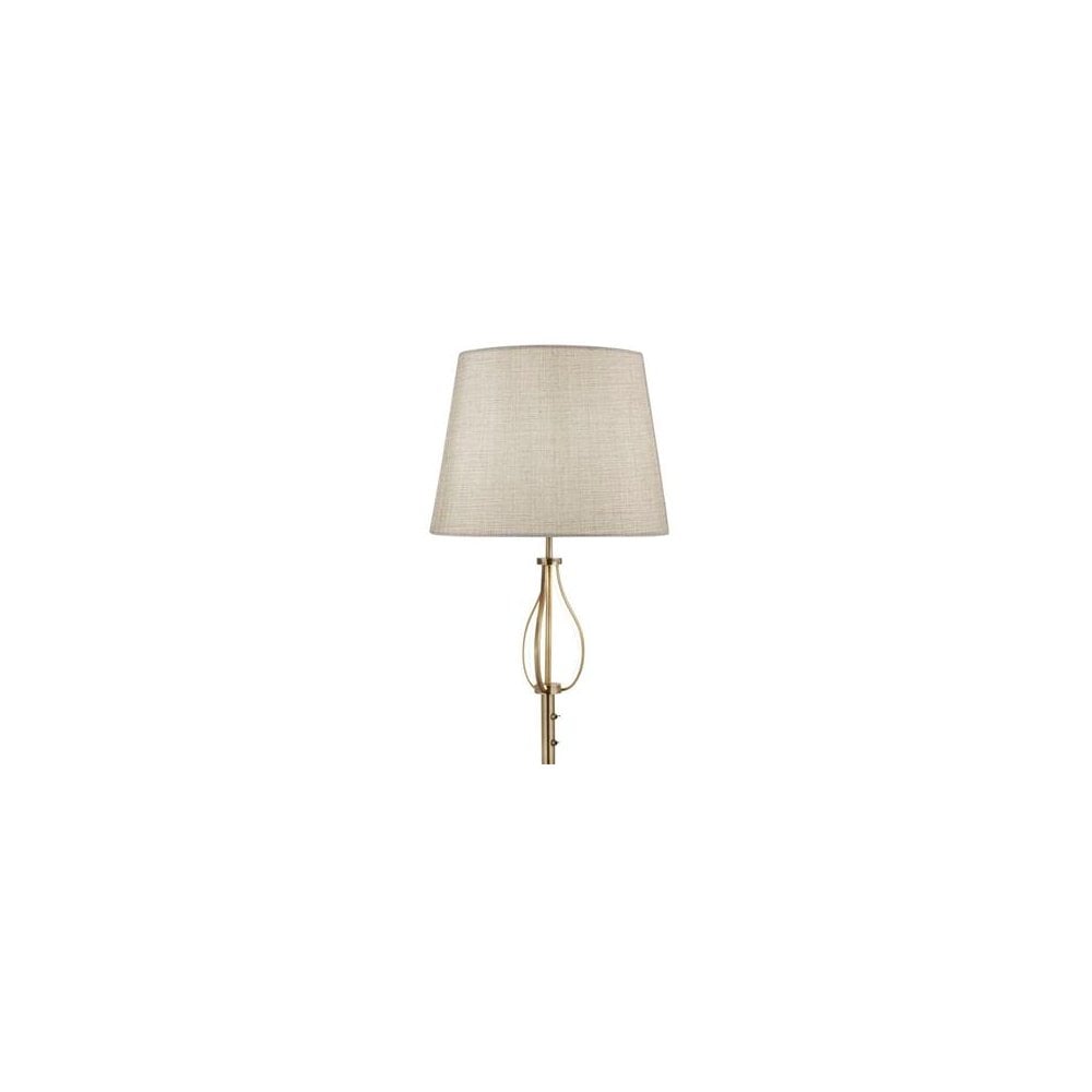 Searchlight Vauxhall Floor Light - Antique Brass & Cream Hessian Shade