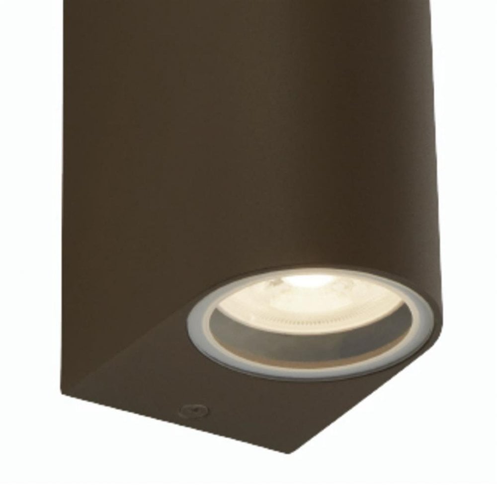 Searchlight Eaton Outdoor 2 Light Wall Light - Rustic Brown, Clear & Frosted