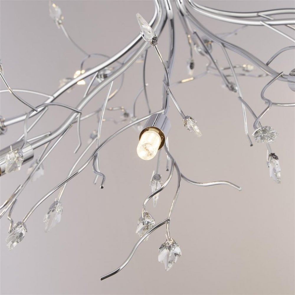 Searchlight Arkwright 8 Light Pendant - Chrome & Acid Glass