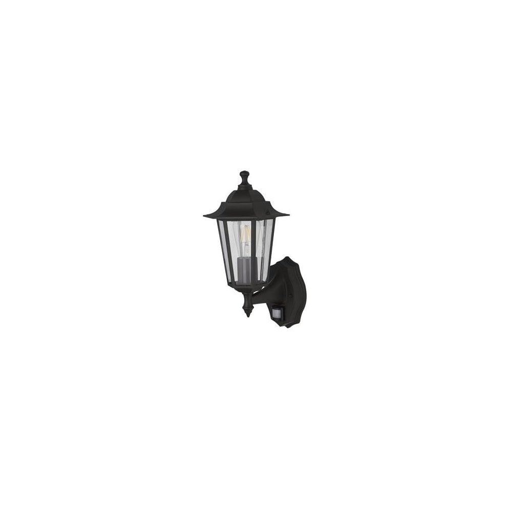 Searchlight Acton Outdoor Wall Light with PIR - Black & Glass