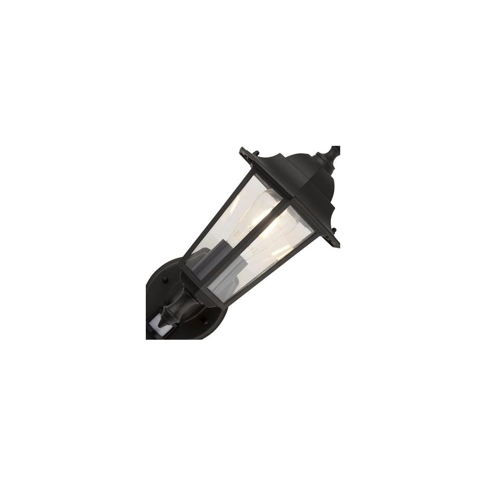 Searchlight Acton Outdoor Wall Light with PIR - Black & Glass