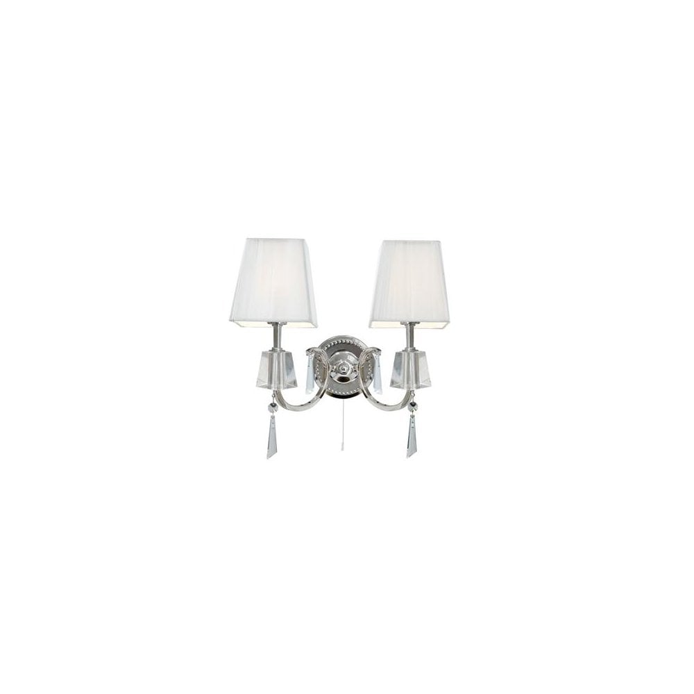 Searchlight Pilgrim 2 Light Wall Light - Chrome & Glass
