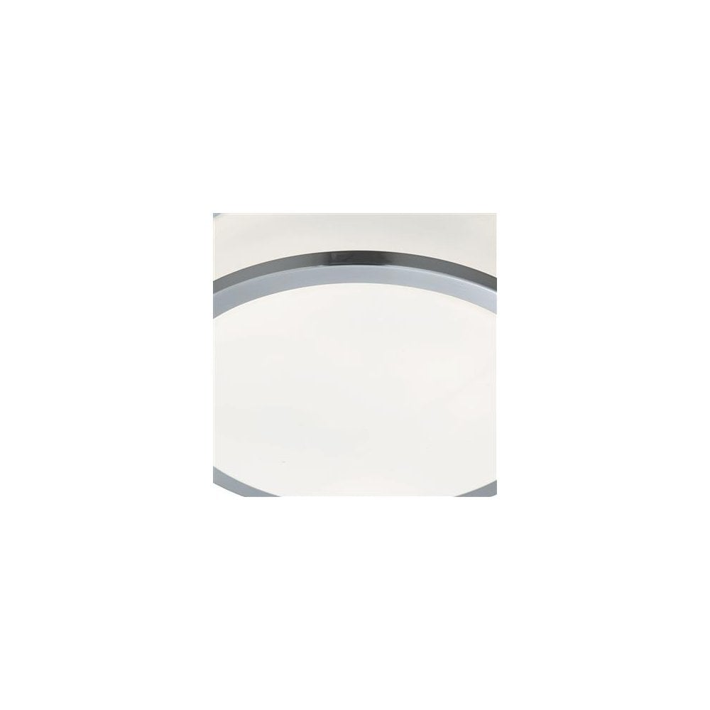 Searchlight Cannock 23cm 2 Light Flush - Satin Silver & White Glass