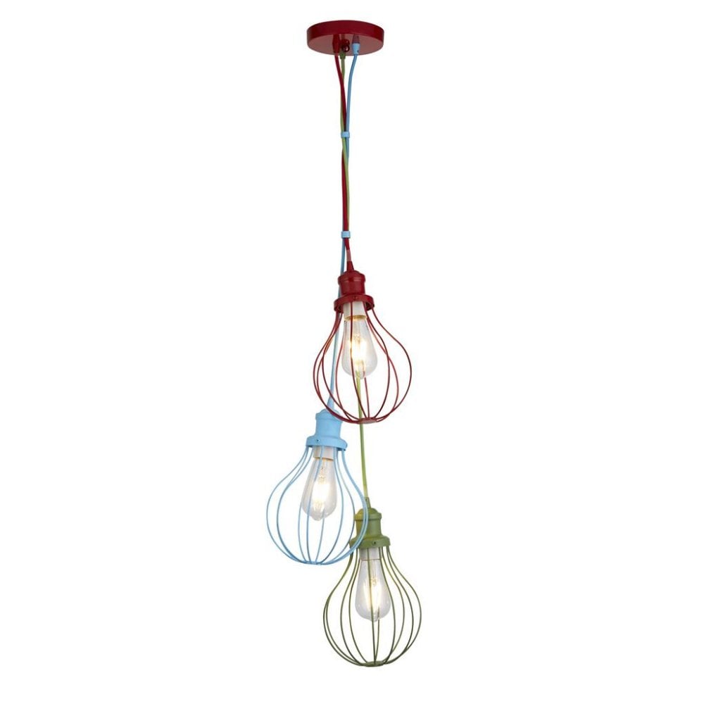 Searchlight Nimrod 3 Light Pendant - Multicoloured