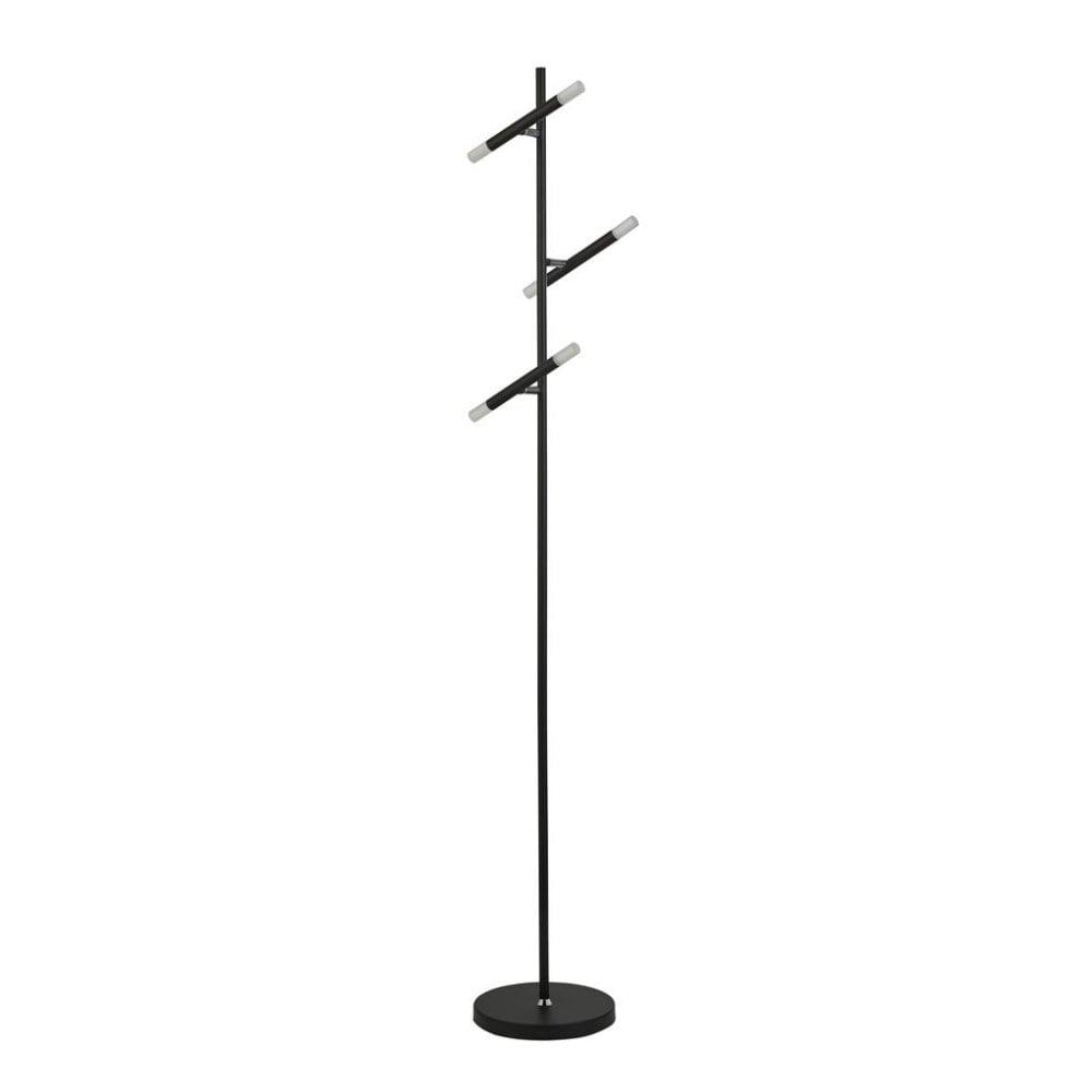 Searchlight Wapping 3 Light LED Floor Lamp - Black & Acrylic