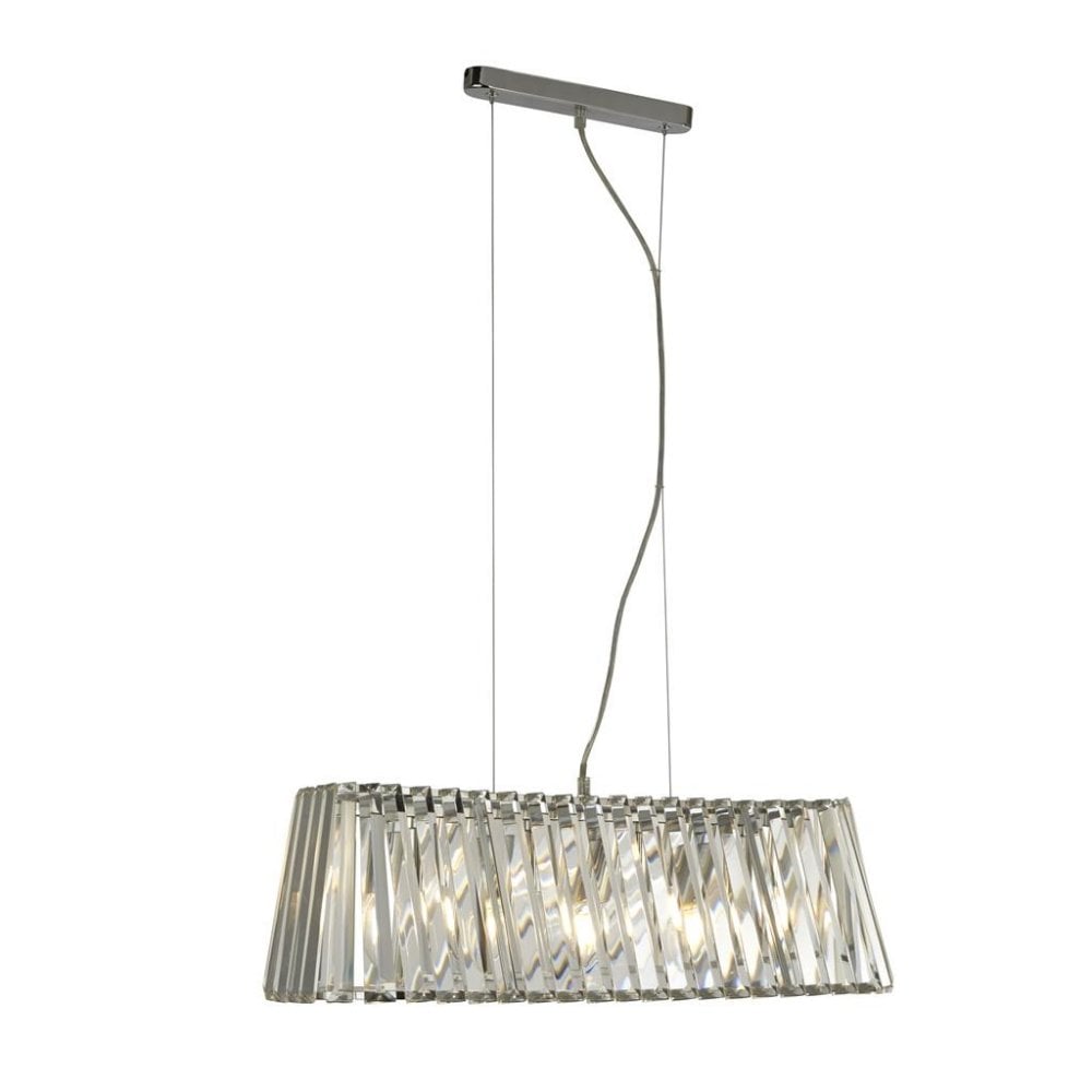 Searchlight Talton 4 Light Pendant - Chrome & Crystal