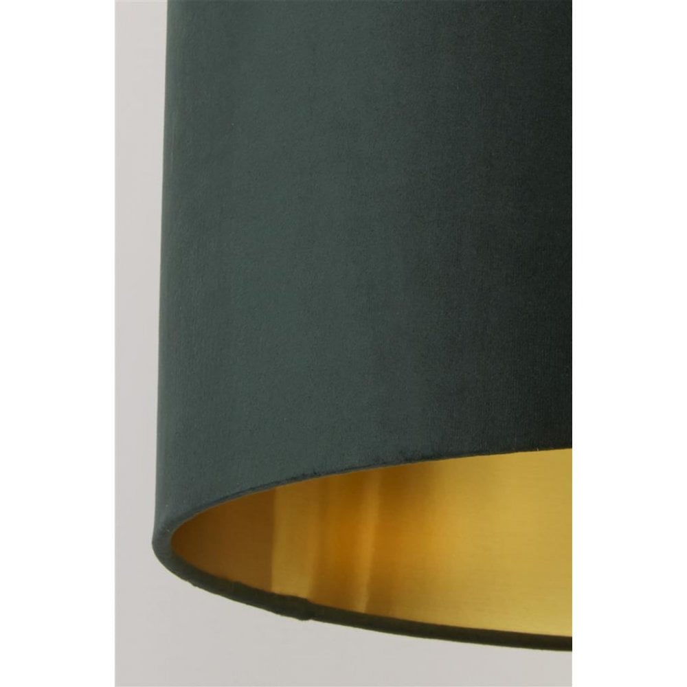 Searchlight Drum Shade - 40cm - Green Velvet with Gold Inner - Shade Only