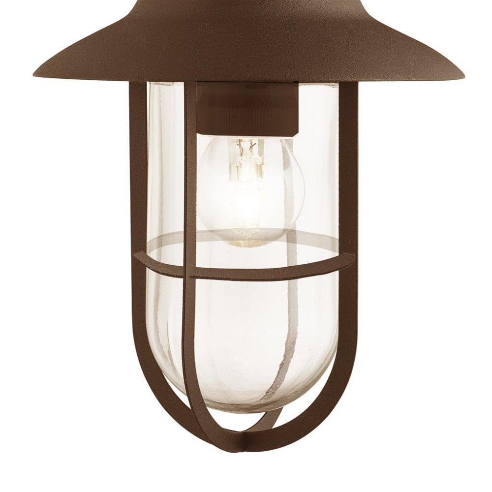 Searchlight Tarlton Outdoor Wall Light - Rustic Brown & Clear Glass
