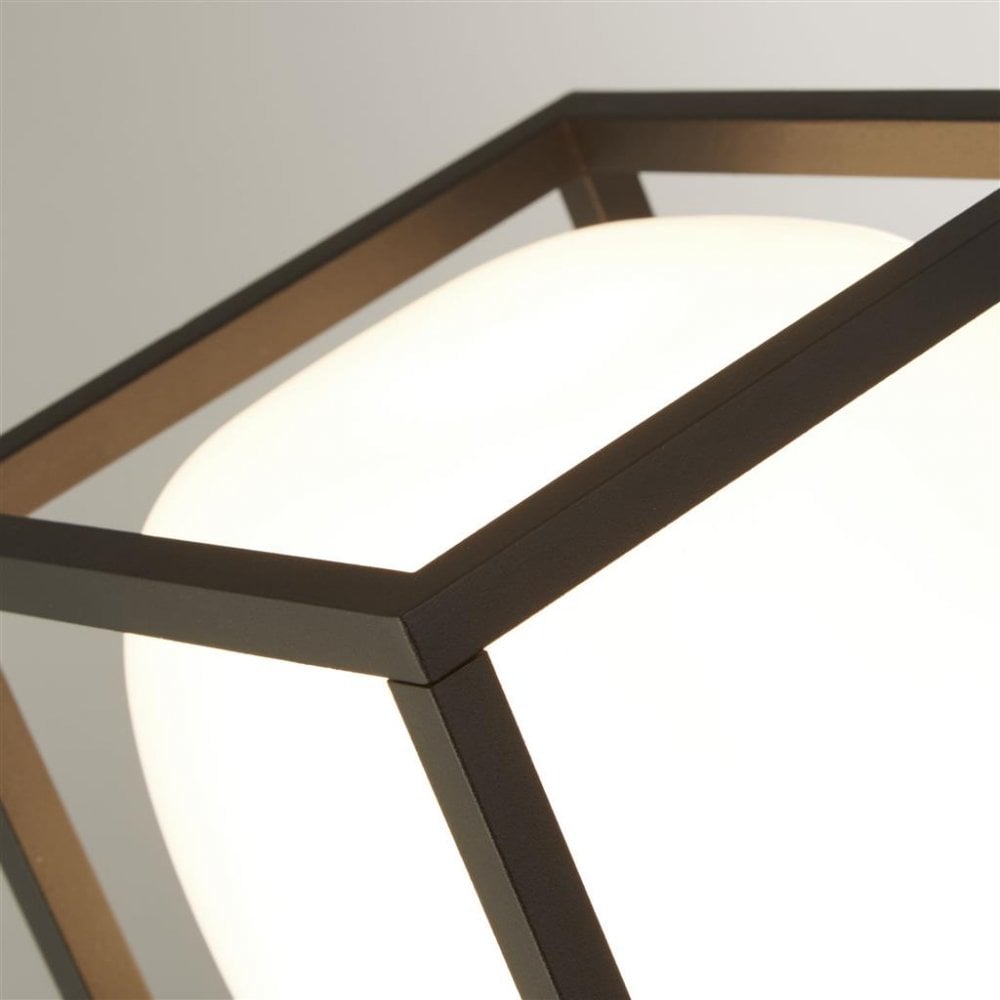 Searchlight Athol Outdoor Wall Light - Black & Opal Glass