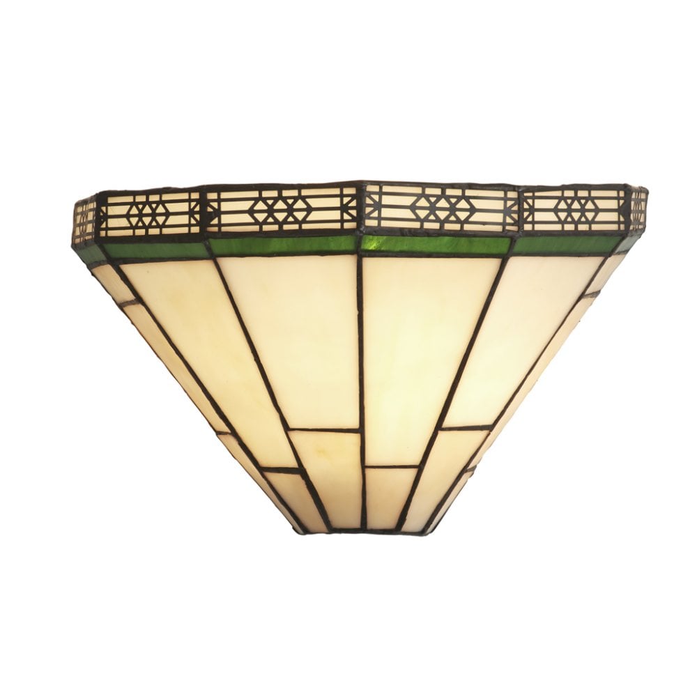 Searchlight Nelson Wall Light - Brass & Stained Glass