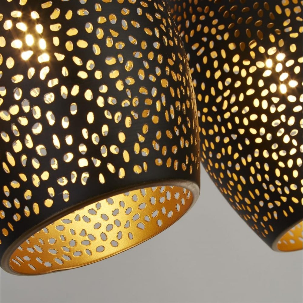 Searchlight Lambeth 4 Light Bar Pendant - Black Lambeth Cut Metal