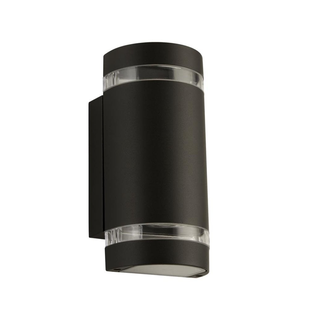 Searchlight Shelley Outdoor 2 Light Wall Light - Black, Glass & Polycarbonate