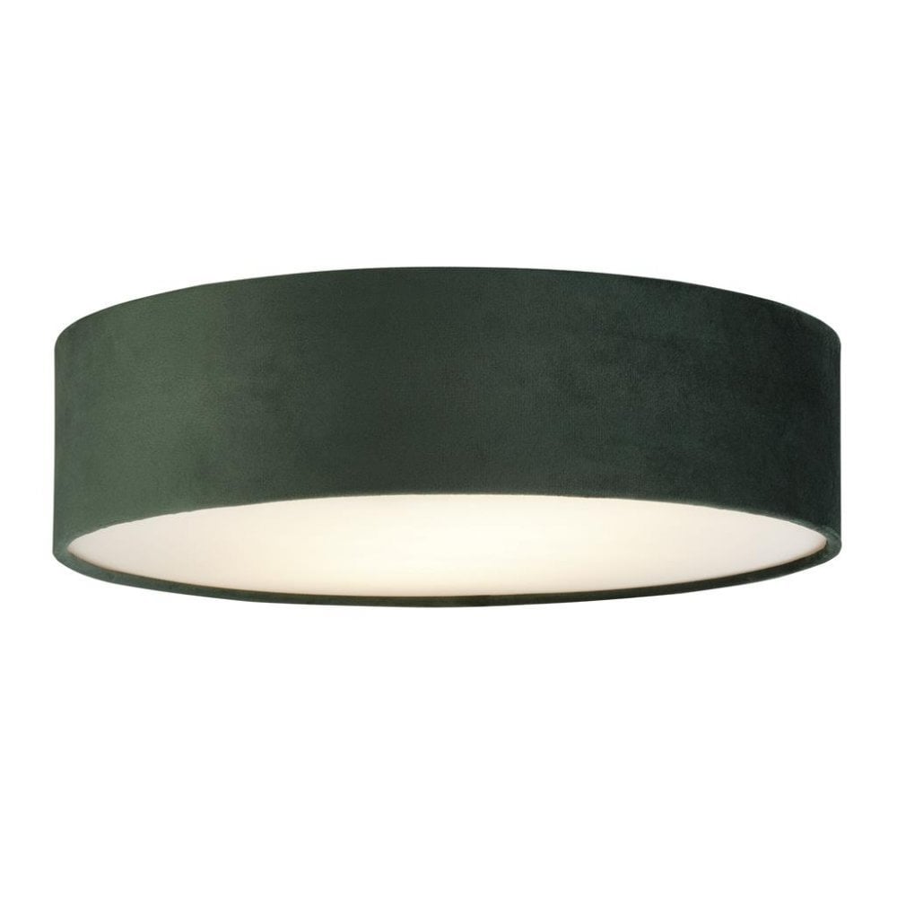 Searchlight David 2 Light Flush - Green Velvet