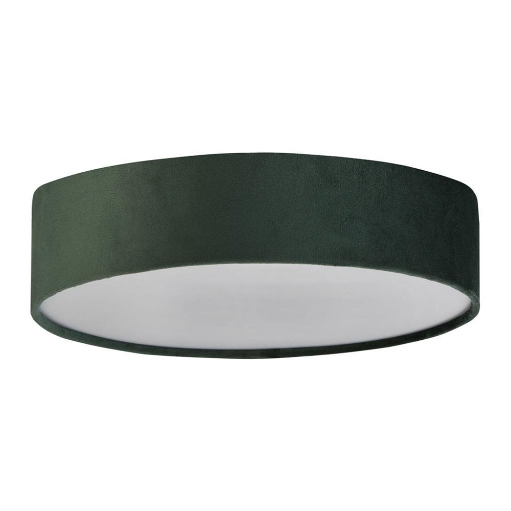 Searchlight David 2 Light Flush - Green Velvet