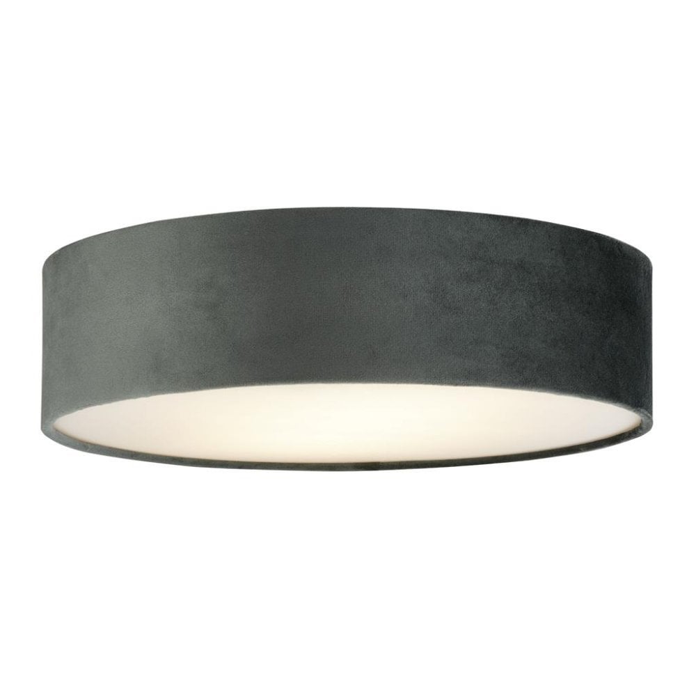 Searchlight David 2 Light Flush - Grey Velvet