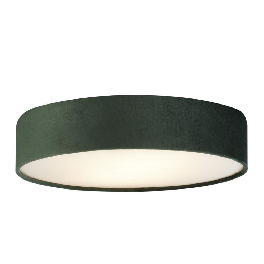 Searchlight David 3 Light Flush - Green Velvet