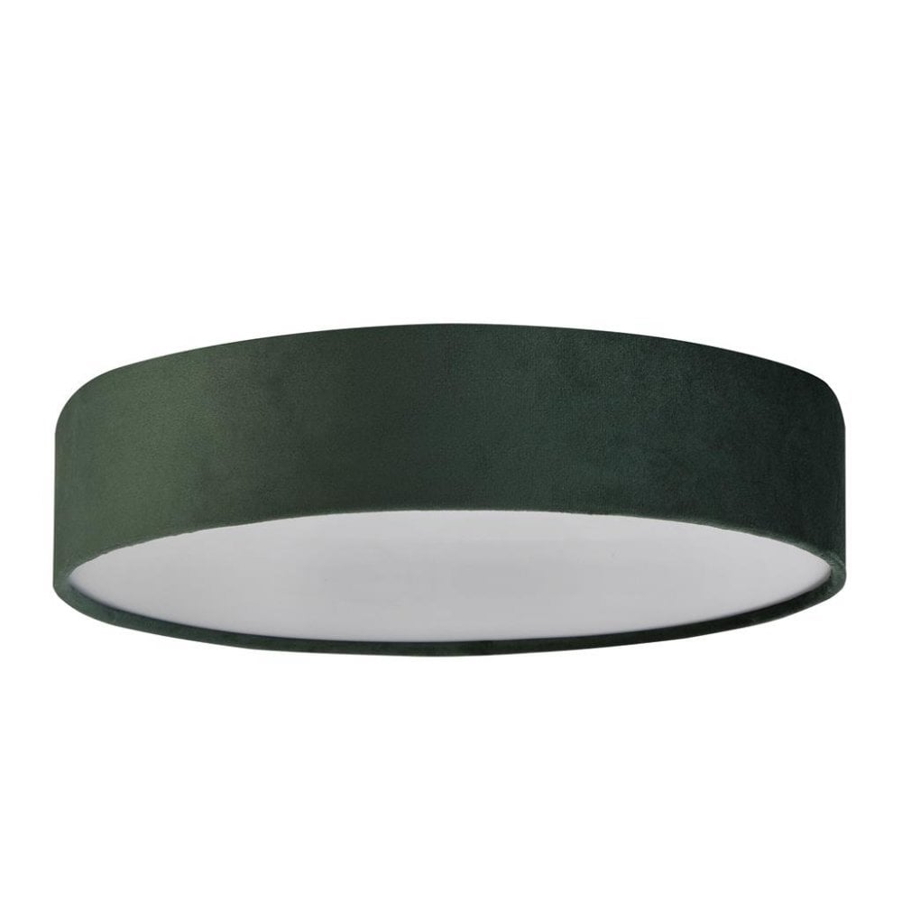 Searchlight David 3 Light Flush - Green Velvet