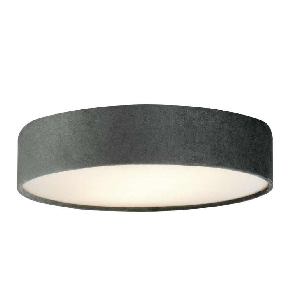 Searchlight David 3 Light Flush - Grey Velvet