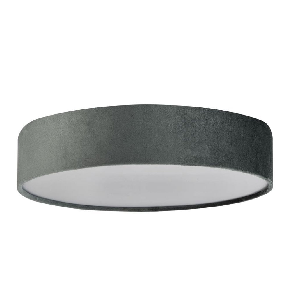 Searchlight David 3 Light Flush - Grey Velvet
