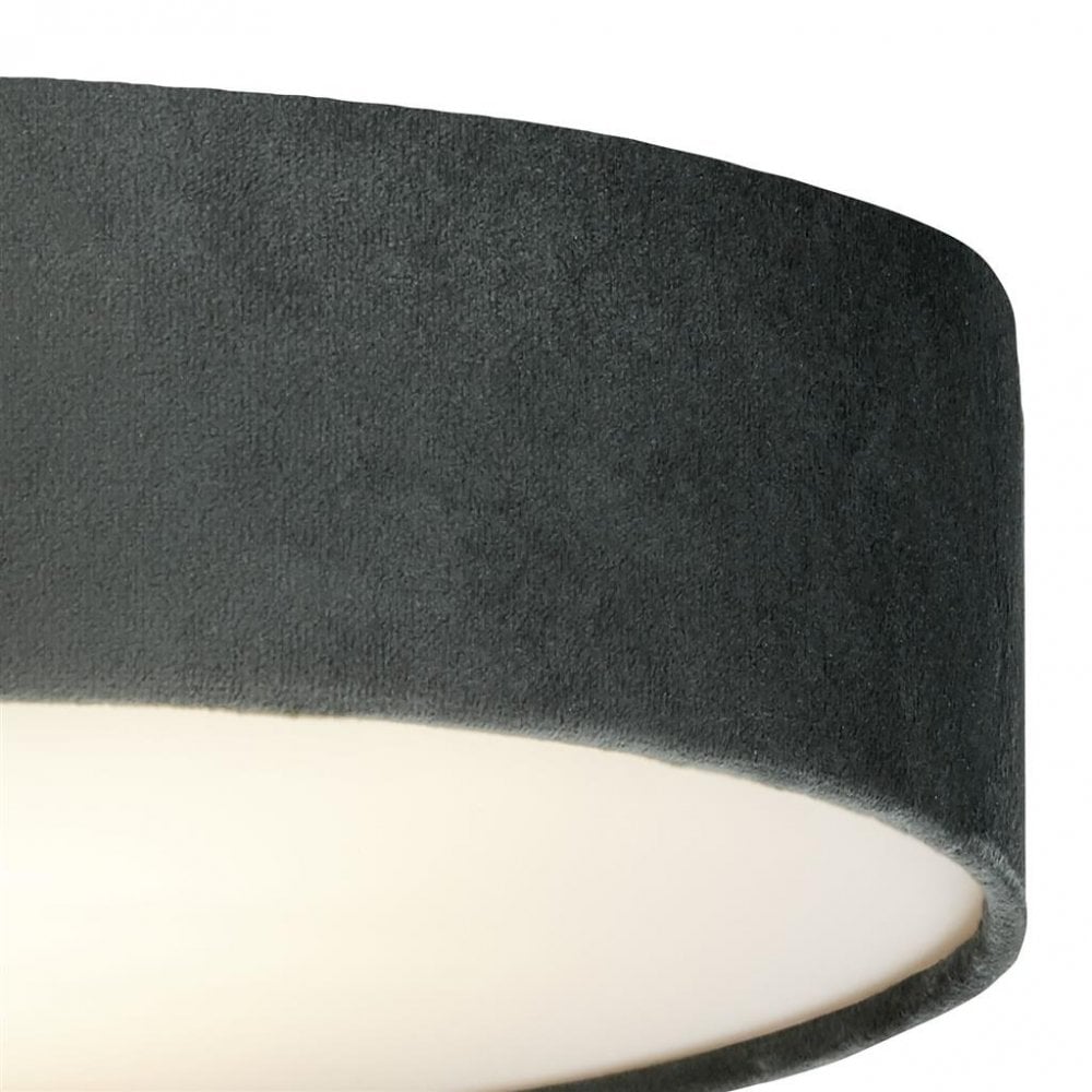 Searchlight David 3 Light Flush - Grey Velvet