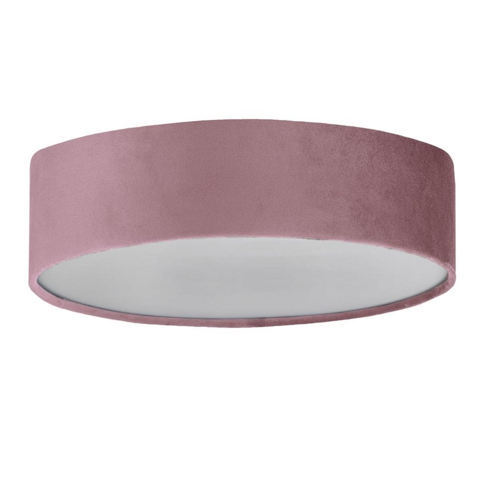 Searchlight David 3 Light Flush - Pink Velvet