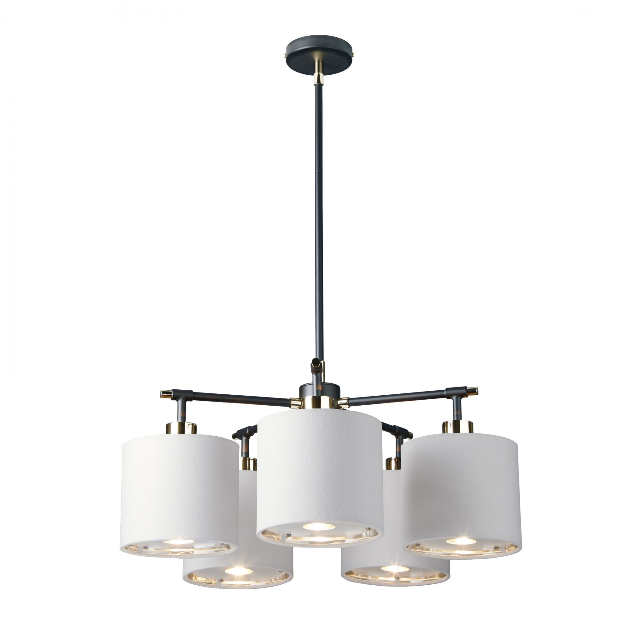 Elstead Balance 5 Light Chandelier - Black & Polished Nickel
