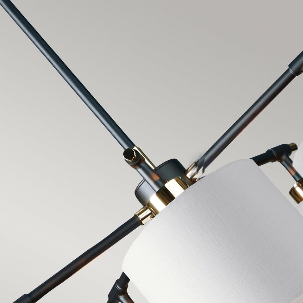 Elstead Balance 5 Light Chandelier - Black & Polished Nickel