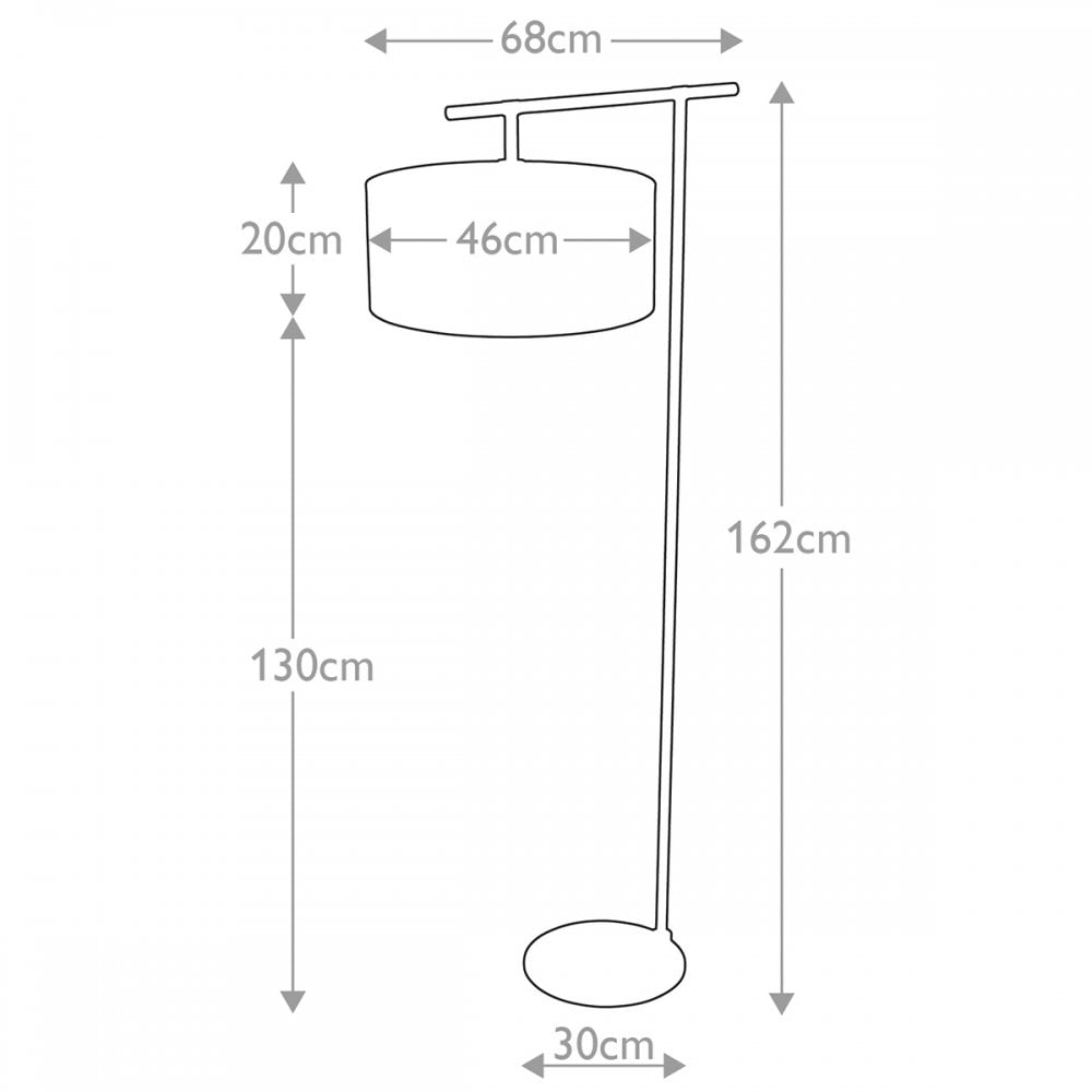 Elstead Balance 1 Light Floor Lamp - Black & Polished Brass