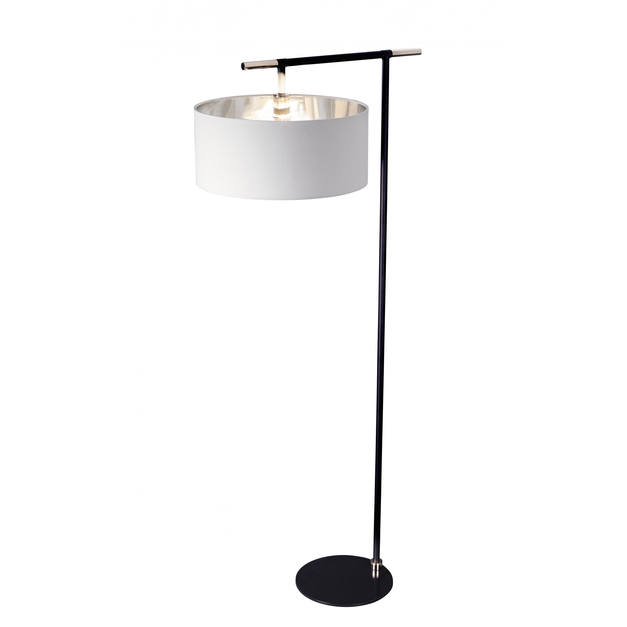 Elstead Balance 1 Light Floor Lamp - Black & Polished Nickel