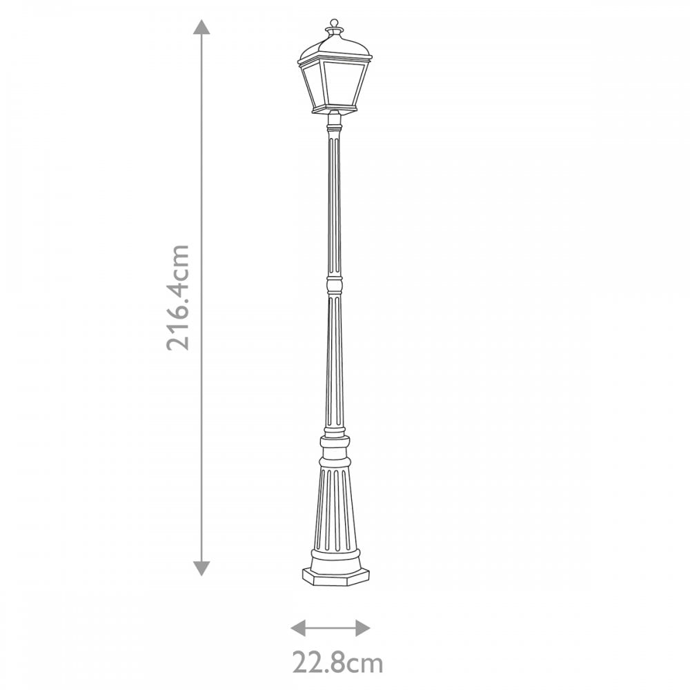 Elstead Bayview 1 Light Lamp Post - Black