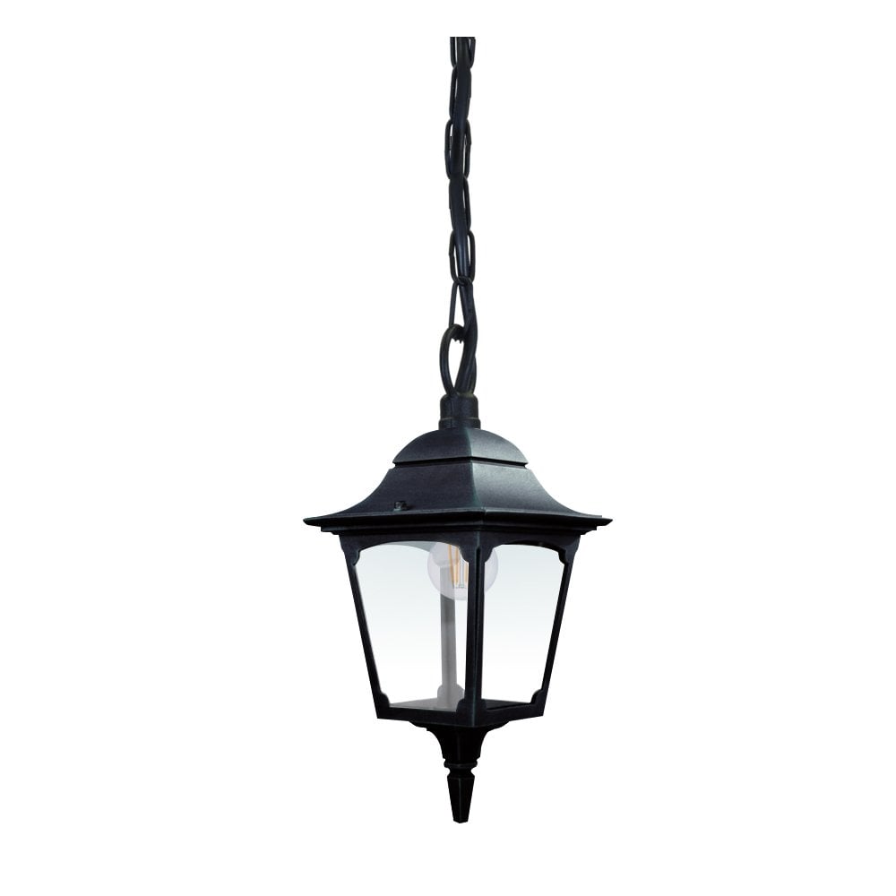 Elstead Chapel 1 Light Chain Lantern - Black