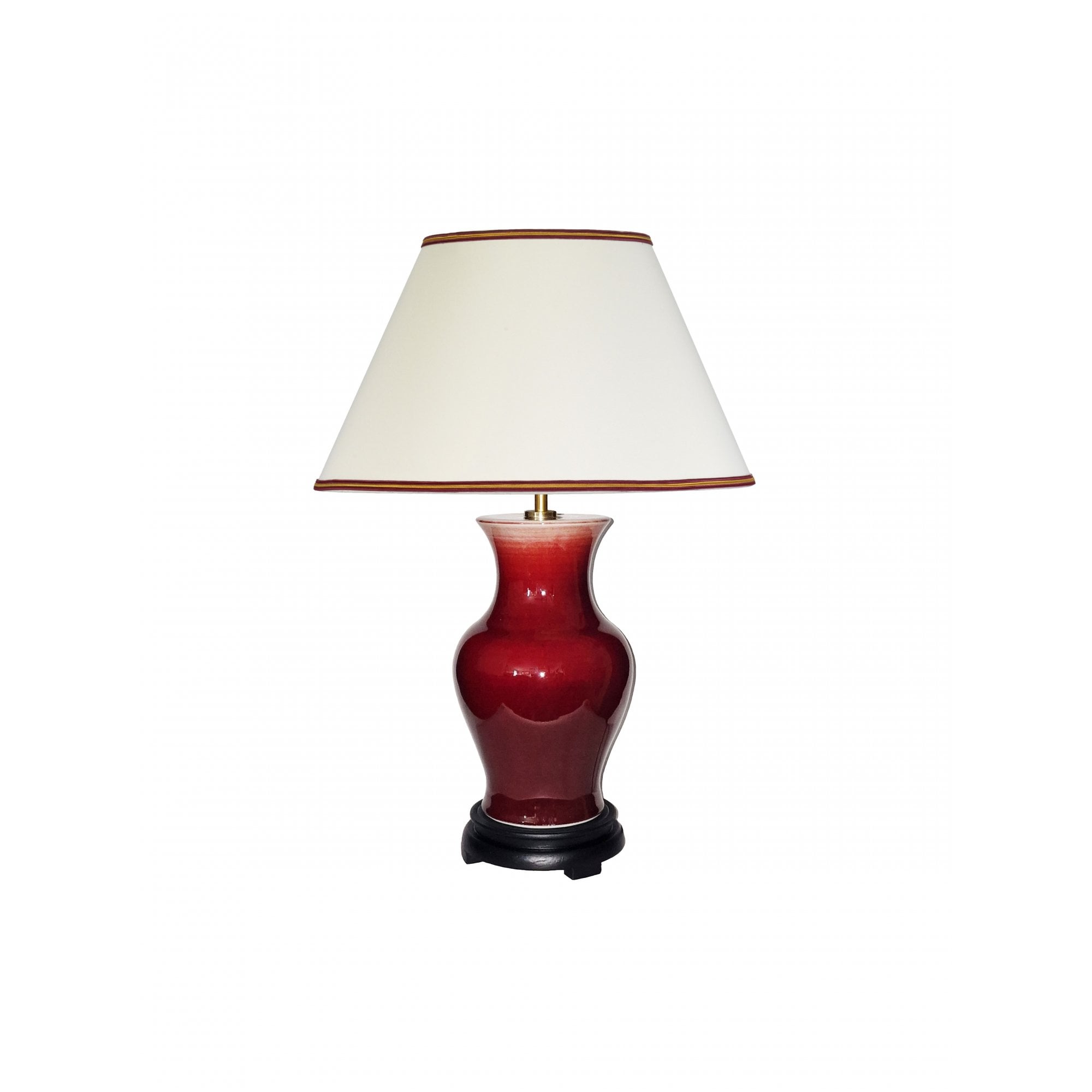 Elstead Majin Jar 1 Light Table Lamp - Oxblood Red with Polycotton shade