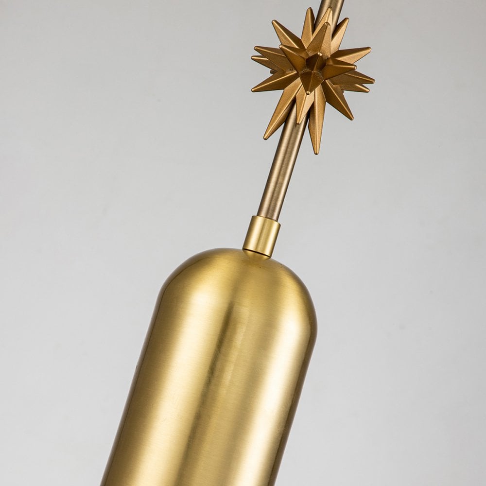 Elstead Etoile 1 Light Medium Pendant - Aged Brass & Gold Leaf