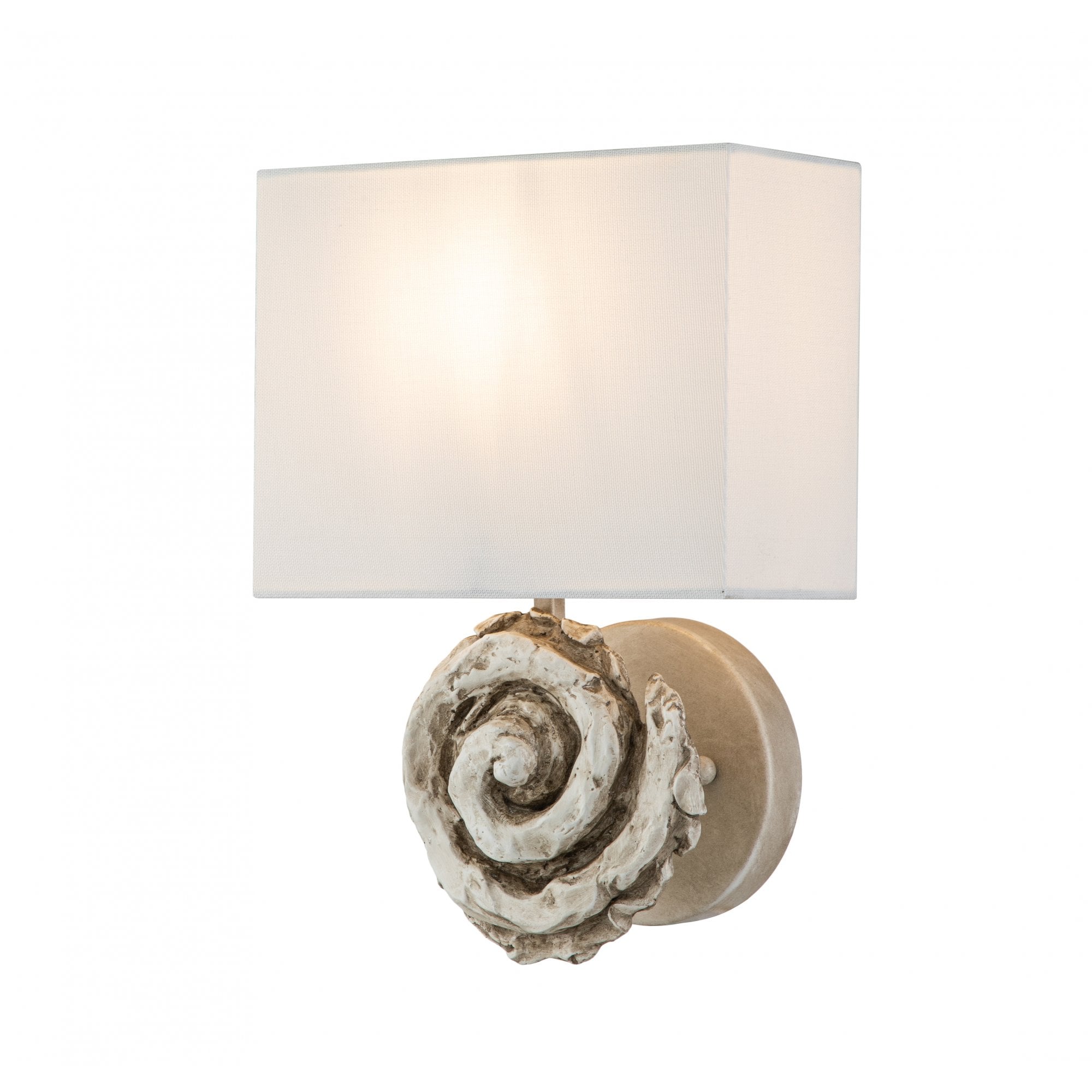 Flambeau Swirl 1 Light Large Wall Light - Bone White