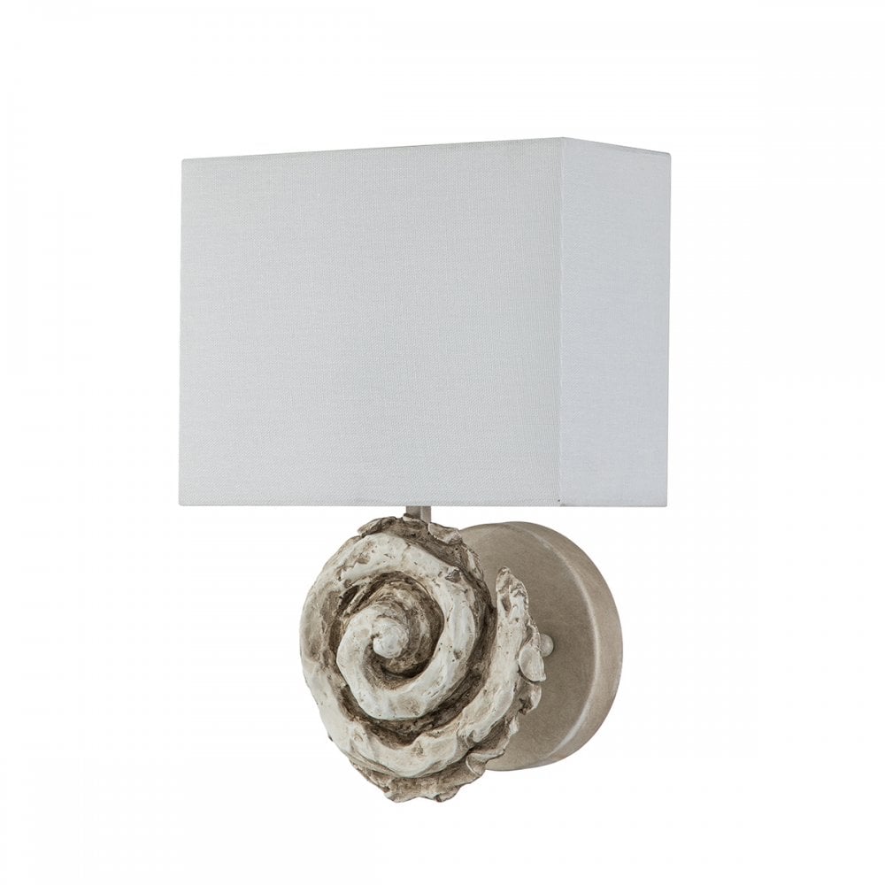 Flambeau Swirl 1 Light Large Wall Light - Bone White