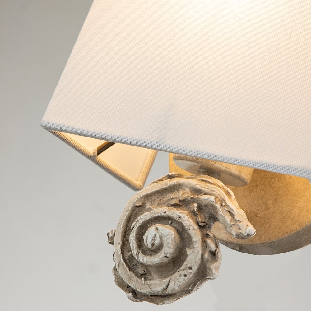 Flambeau Swirl 1 Light Small Wall Light - Bone White