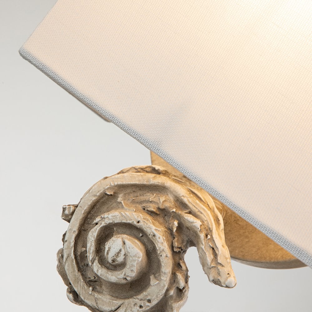 Flambeau Swirl 1 Light Small Wall Light - Bone White