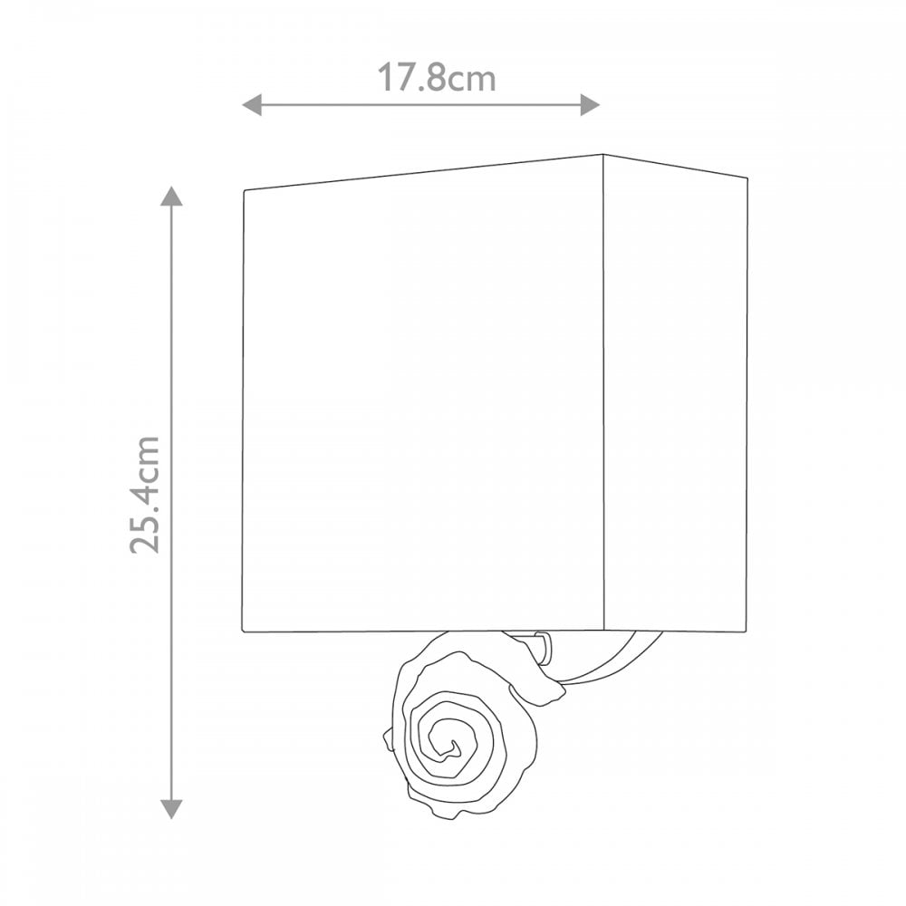Flambeau Swirl 1 Light Small Wall Light - Bone White