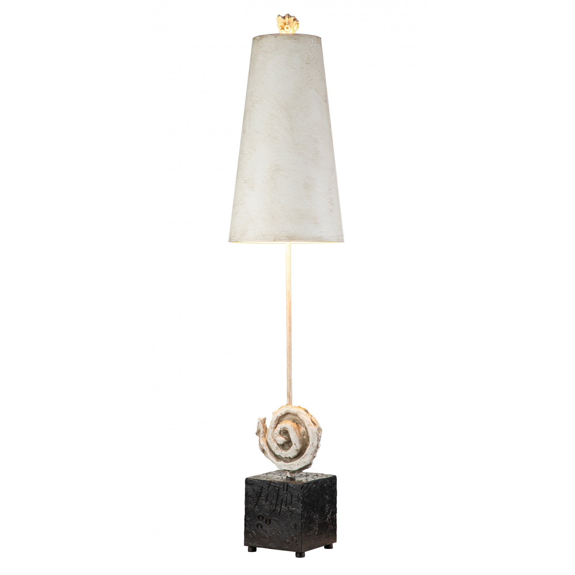 Flambeau Swirl 1 Light Table Lamp - Bone White