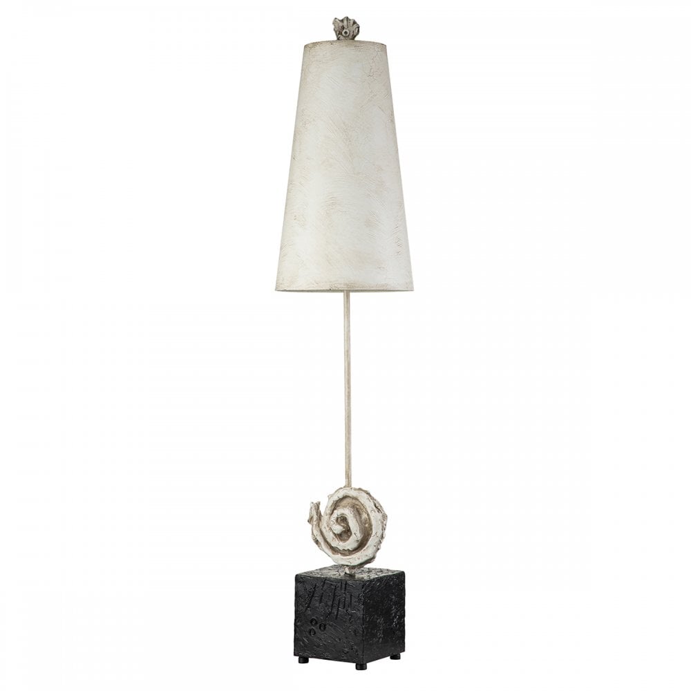 Flambeau Swirl 1 Light Table Lamp - Bone White