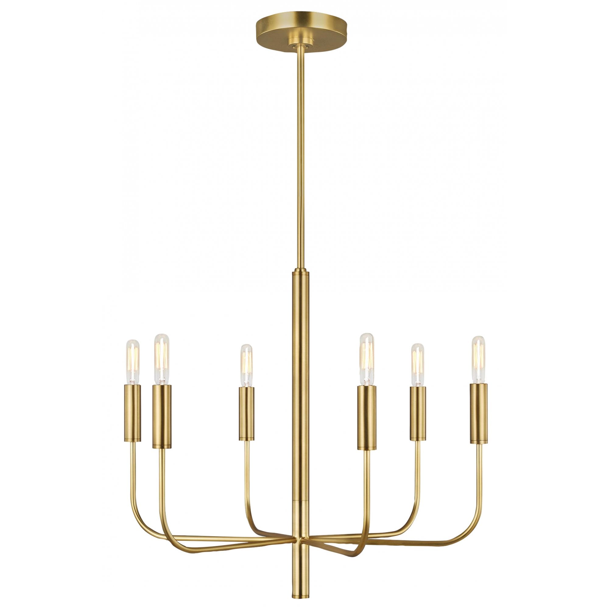 Feiss Brianna 6 Light Chandelier - Burnished Brass