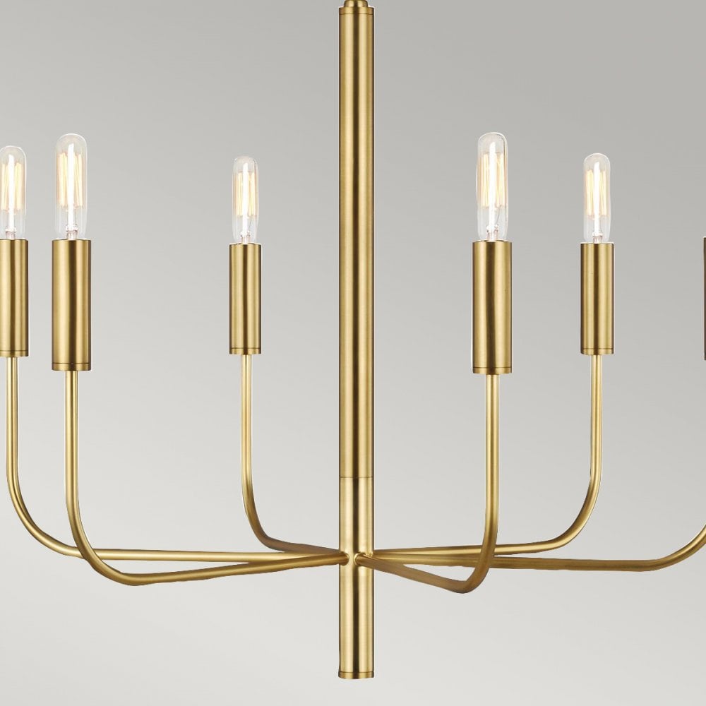 Feiss Brianna 6 Light Chandelier - Burnished Brass