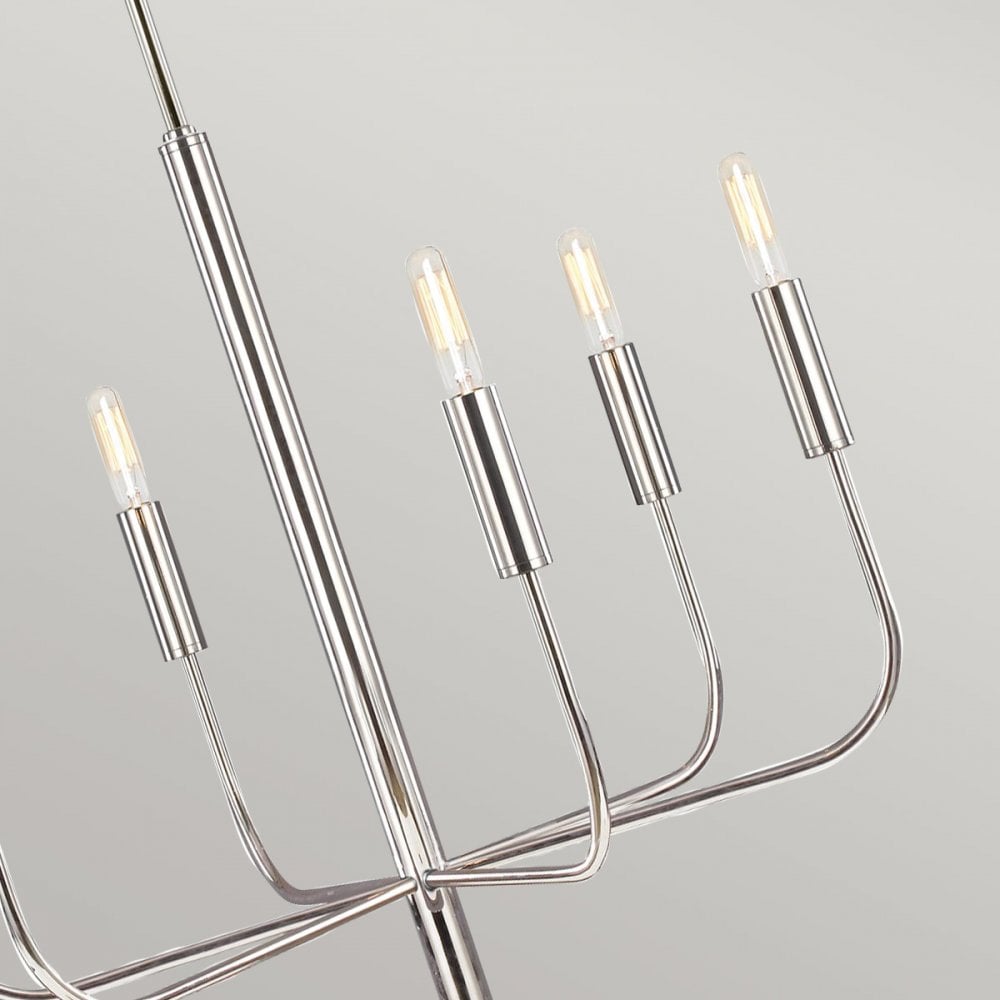 Feiss Brianna 6 Light Chandelier - Polished Nickel