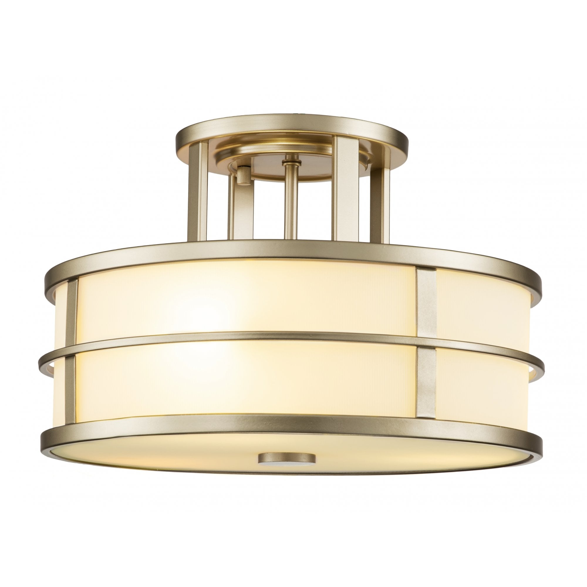 Feiss Fusion 3 Light Semi-Flush Mount - Painted Natural Brass